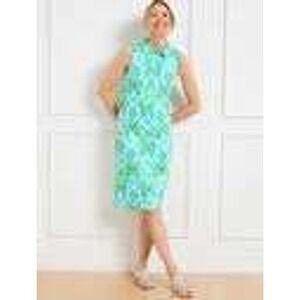 Talbots Womens Medallion Tile Print Jersey Effortless Polo Shift Dress M